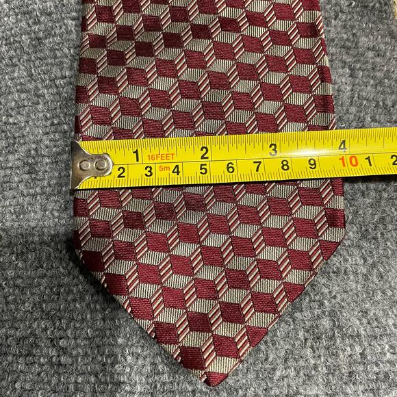 Robert Talbott for Park & Co. Tie 4"X57" Red Geometric AOP Hand Sewn Silk USA - Picture 8 of 10